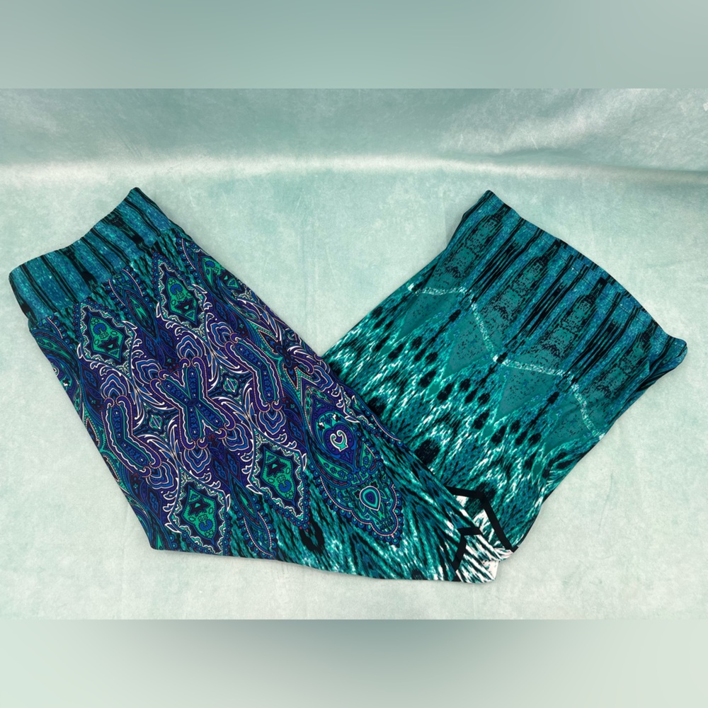 Boho vibrant Teal and Blue Patterned Skirt